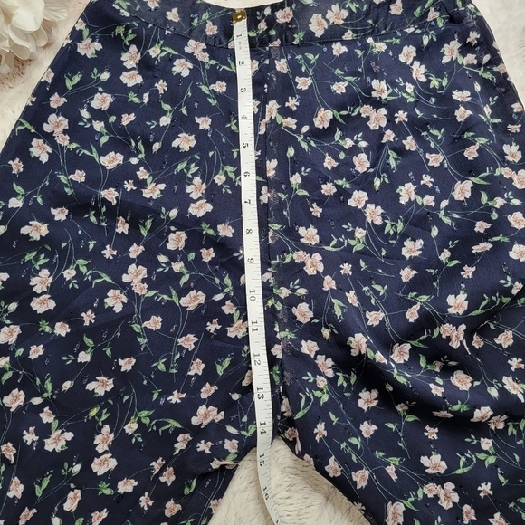Foxiedox Carolina Navy Blue Ditsy Flower Print Wide Leg Pants NWT Size 4 - Picture 13 of 13